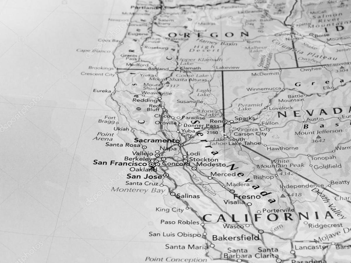 fekete-fehér térkép San Francisco