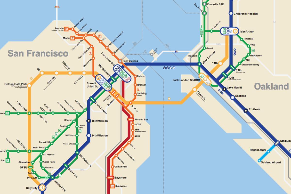SFO metró térkép