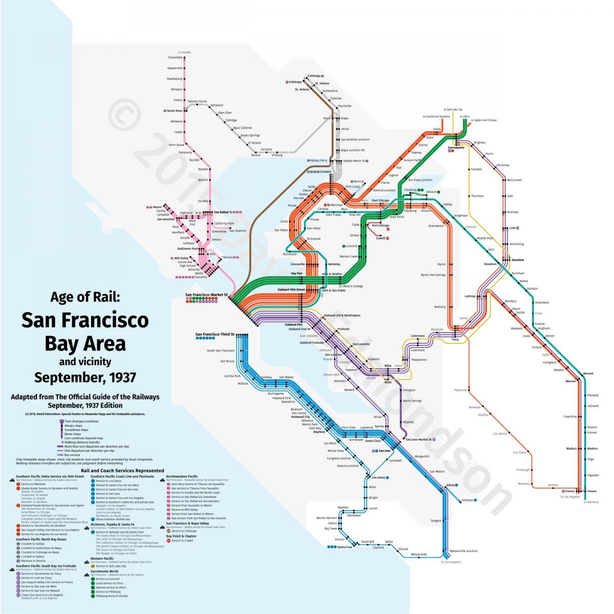 San Fran vonat térkép