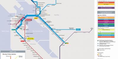 Bart állomás San Francisco térkép