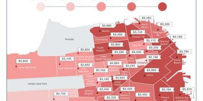 Bay area bérleti díjak térkép