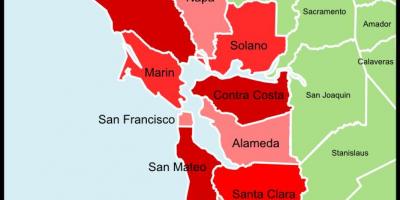 San Francisco bay area megye térkép
