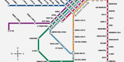 SF muni metró térkép