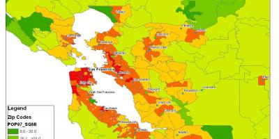Térkép San Francisco népesség