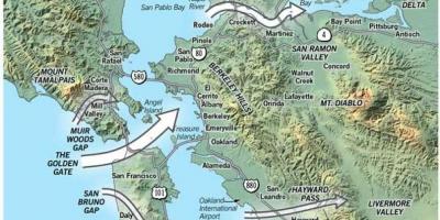 Térkép San Francisco mikroklíma