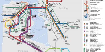 Térkép tömegközlekedési San Francisco