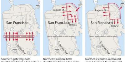 Térkép San Francisco úthasználati díj