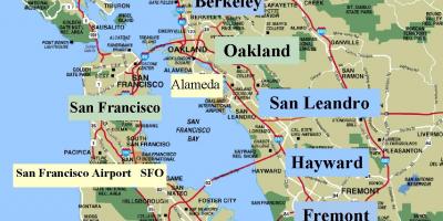 Térkép a San Franciscó-i kaliforniai terület