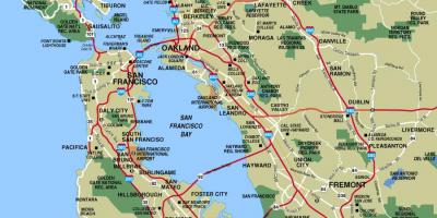 Térkép városok körül San Francisco