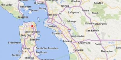 Térkép kaliforniai városok közelében San Francisco