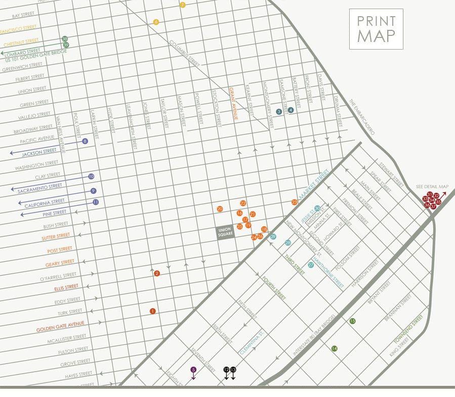 Térkép San Francisco művészeti galériák
