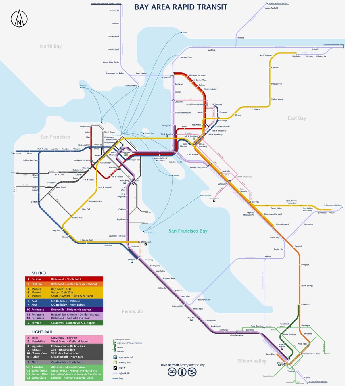San Fran metró térkép