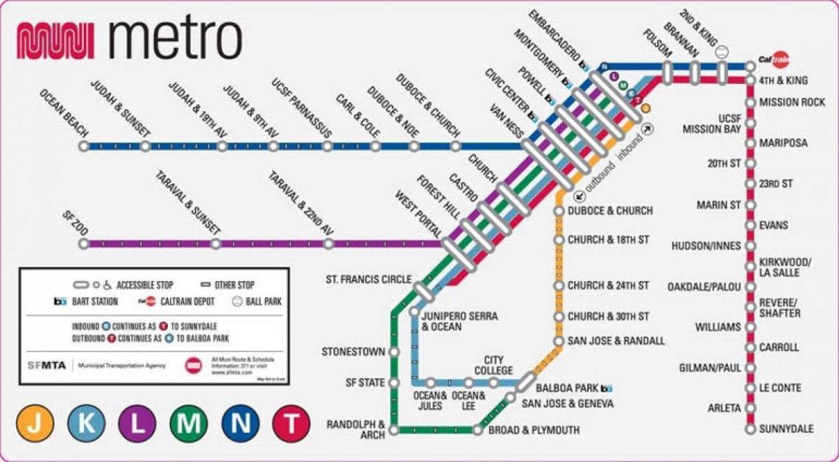San Fran metró térkép
