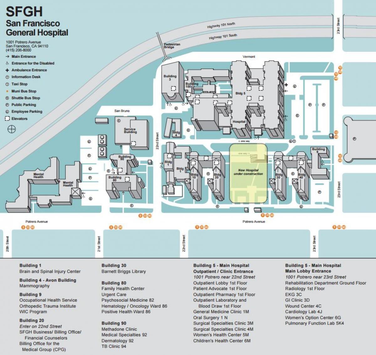 SFgh campus térkép