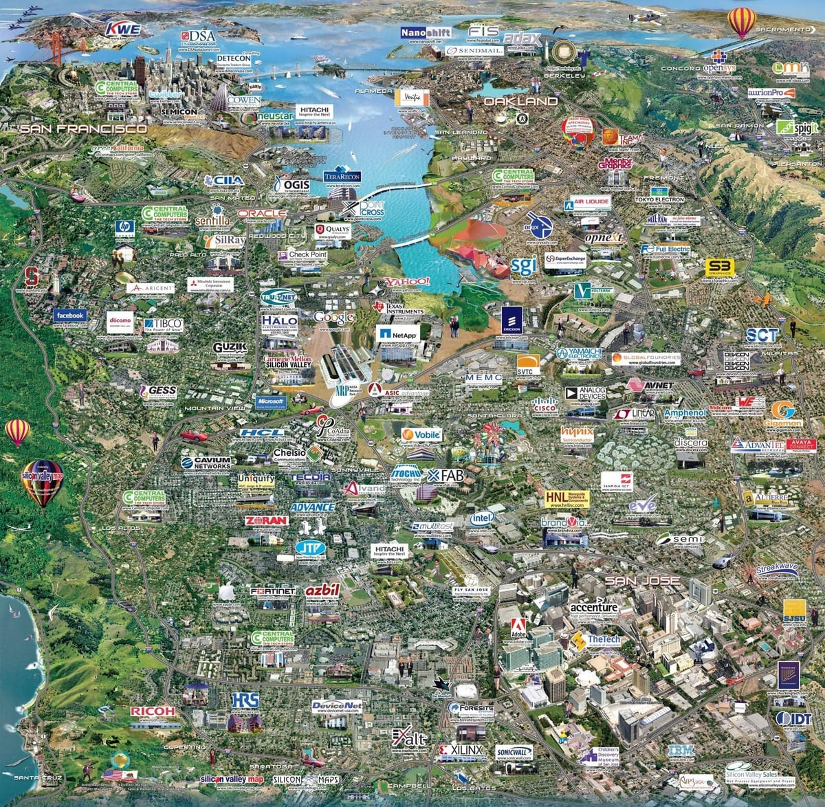 silicon valley high-tech térkép