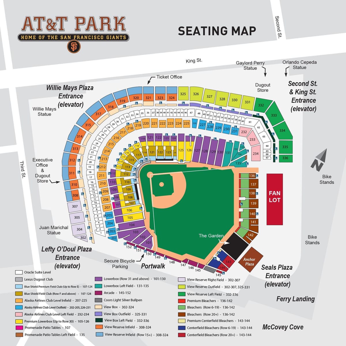 Térkép at&t park részletes ülés