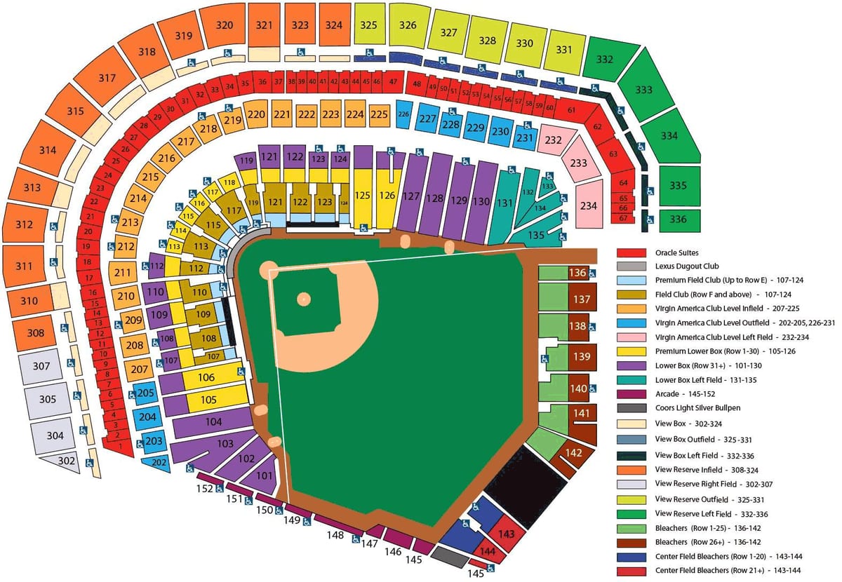 SF giants stadionban ülő térkép