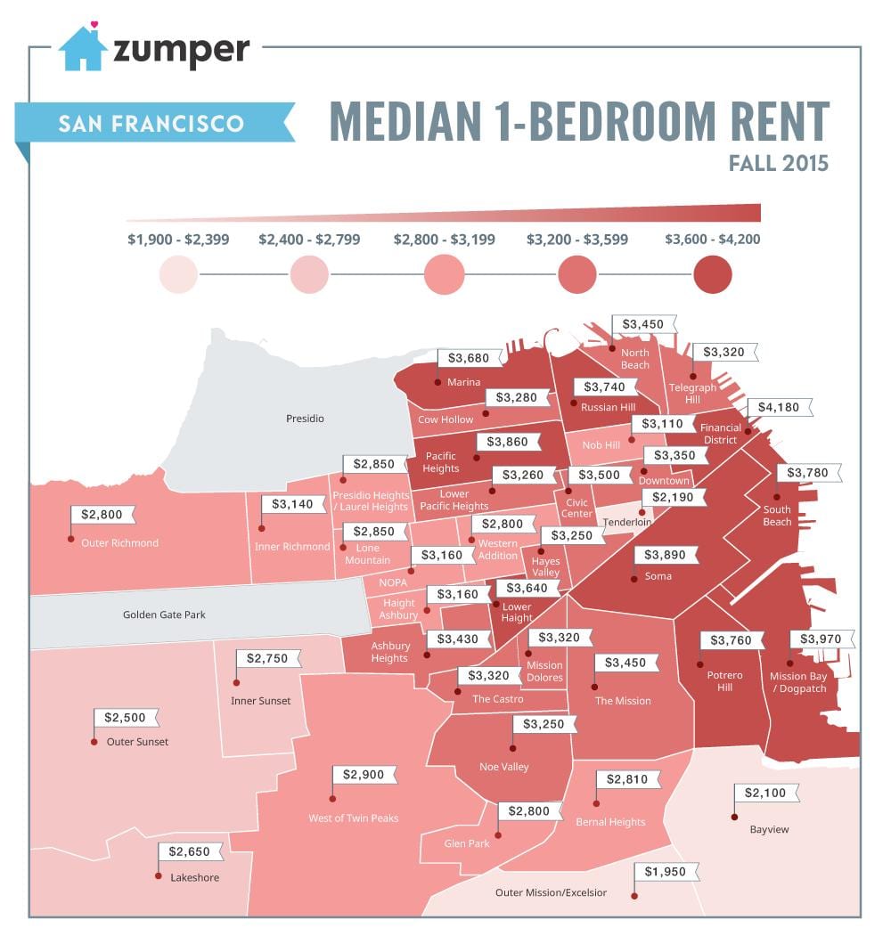 bay area bérleti díjak térkép