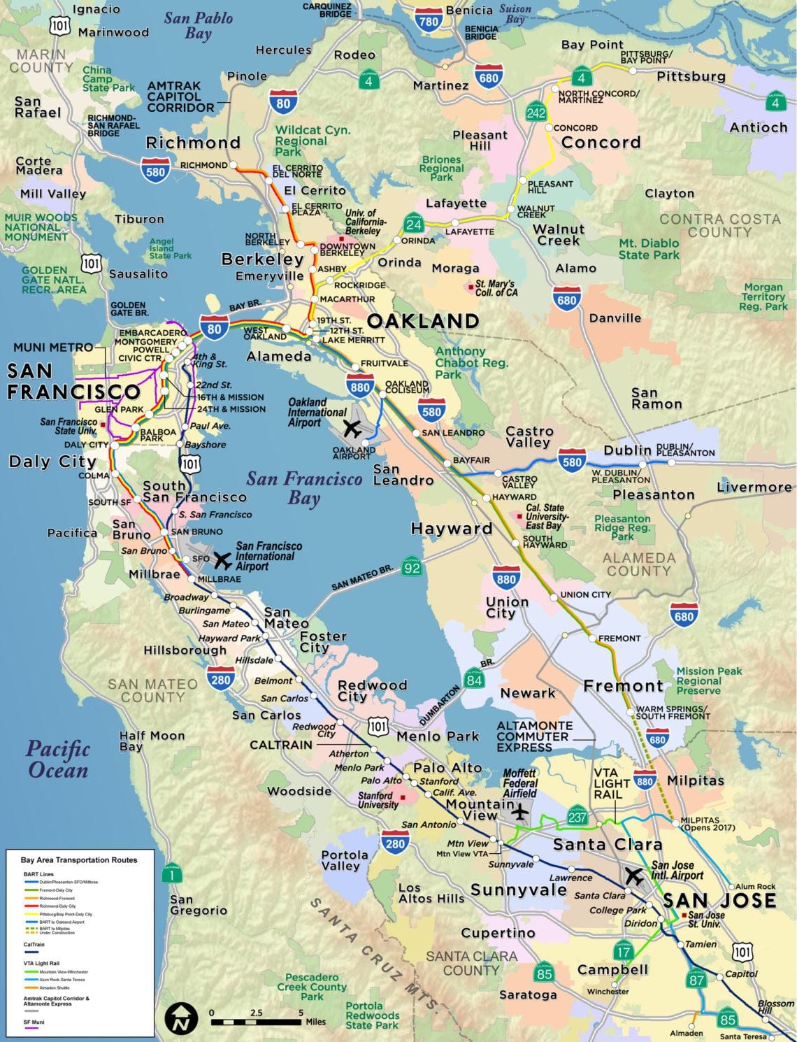 Térkép bay area repülőterek