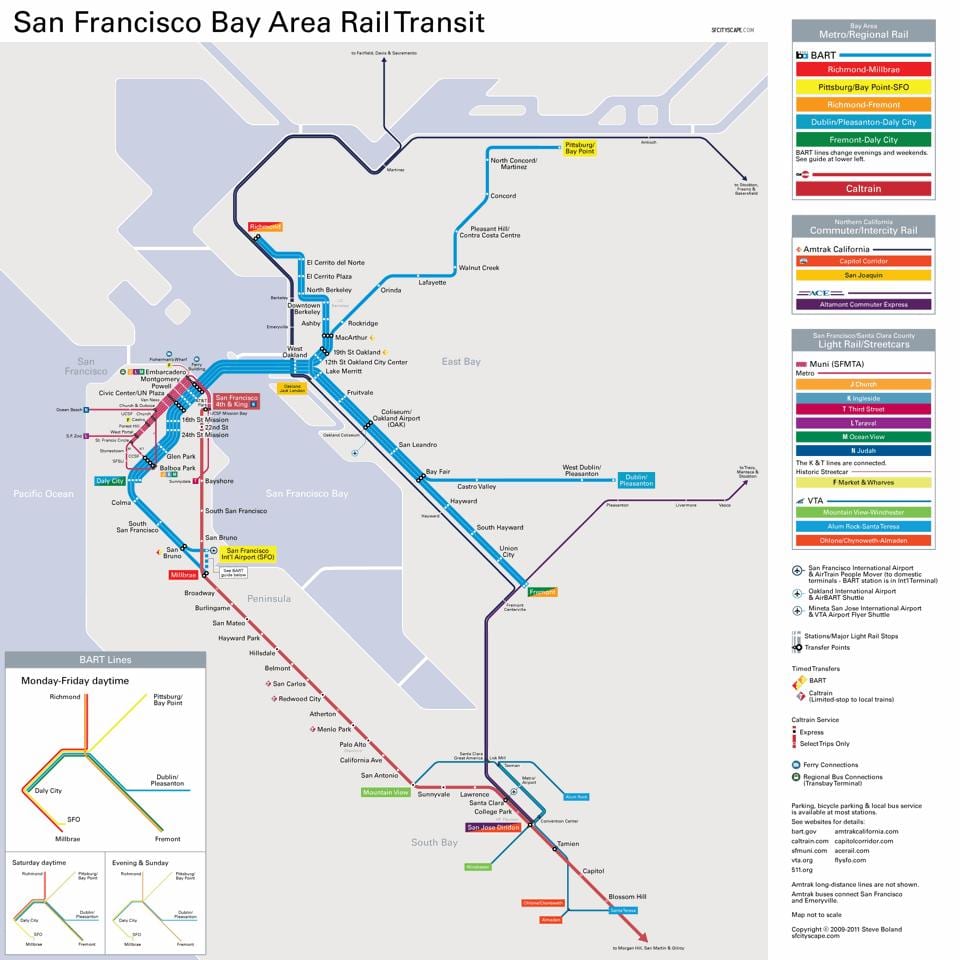 bay area tömegközlekedési térképe