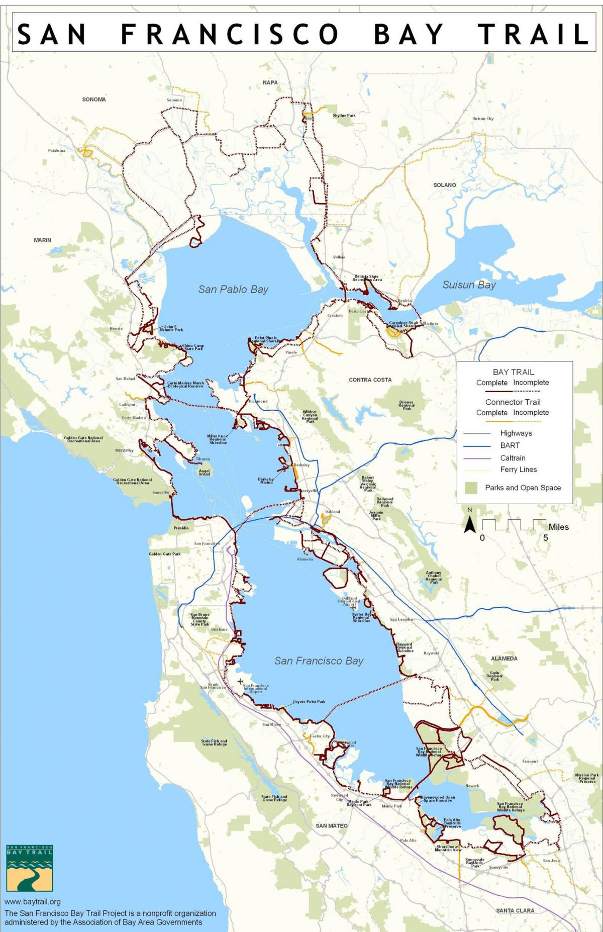 San Francisco bay trail térkép