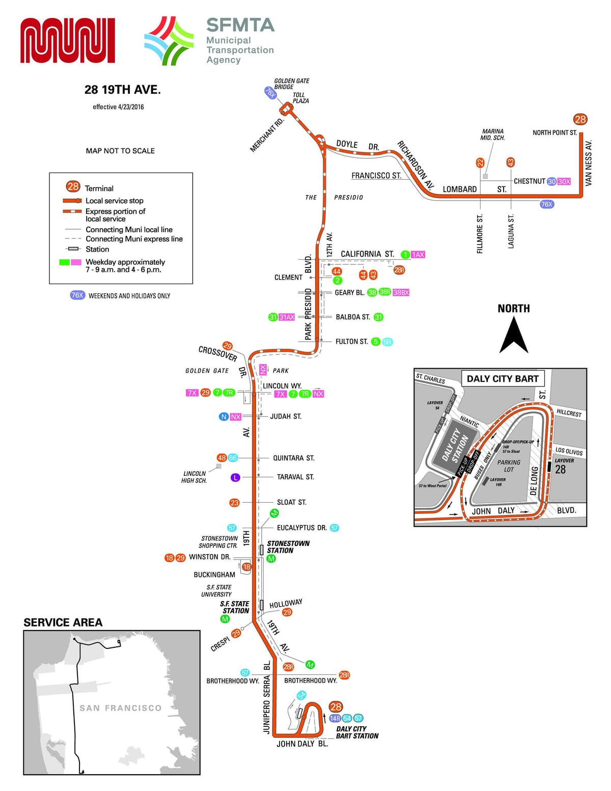 San Francisco busz 28 útvonal térkép