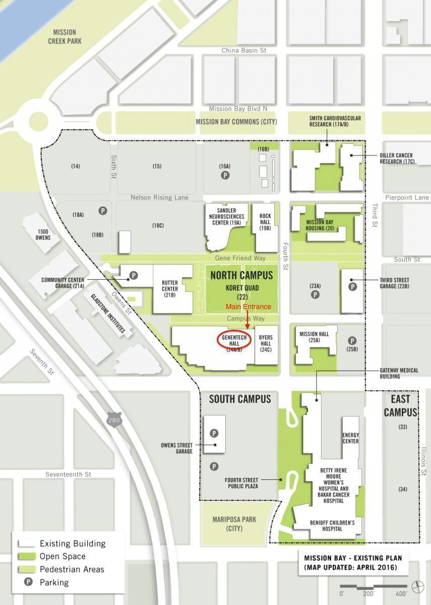 genentech south San Francisco-i egyetemen térkép