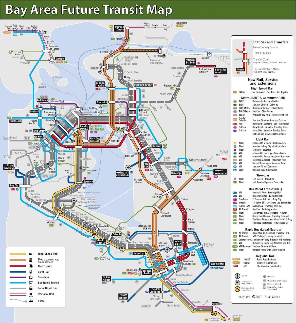 San Francisco tömegközlekedési térképe
