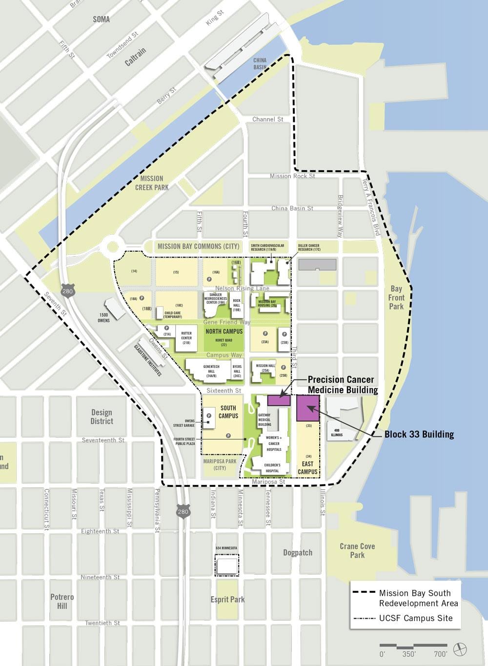 san franciscó-i egyetemen mission bay campus térkép