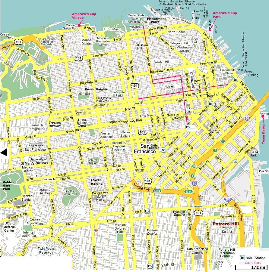 San Francisco érdekes helyek közelében térkép