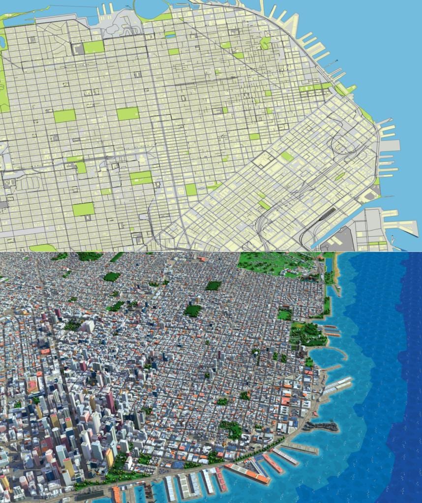 Térkép ofSan Francisco 3d 