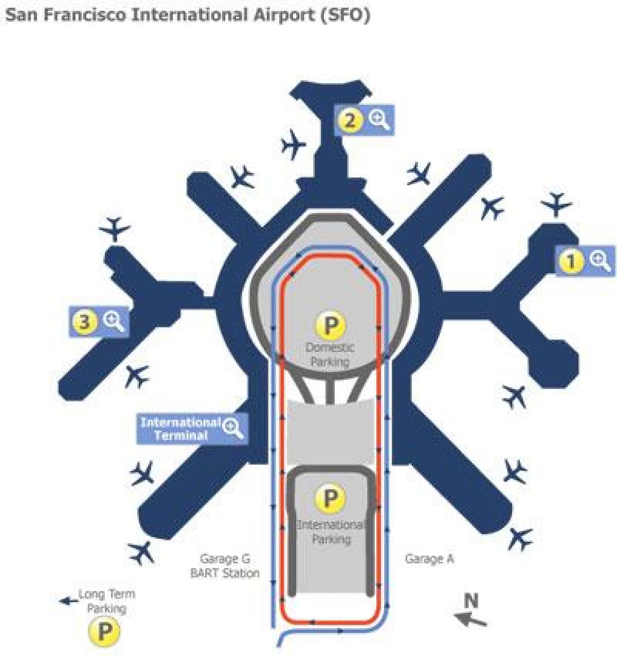 San Francisco airport kapu térképen