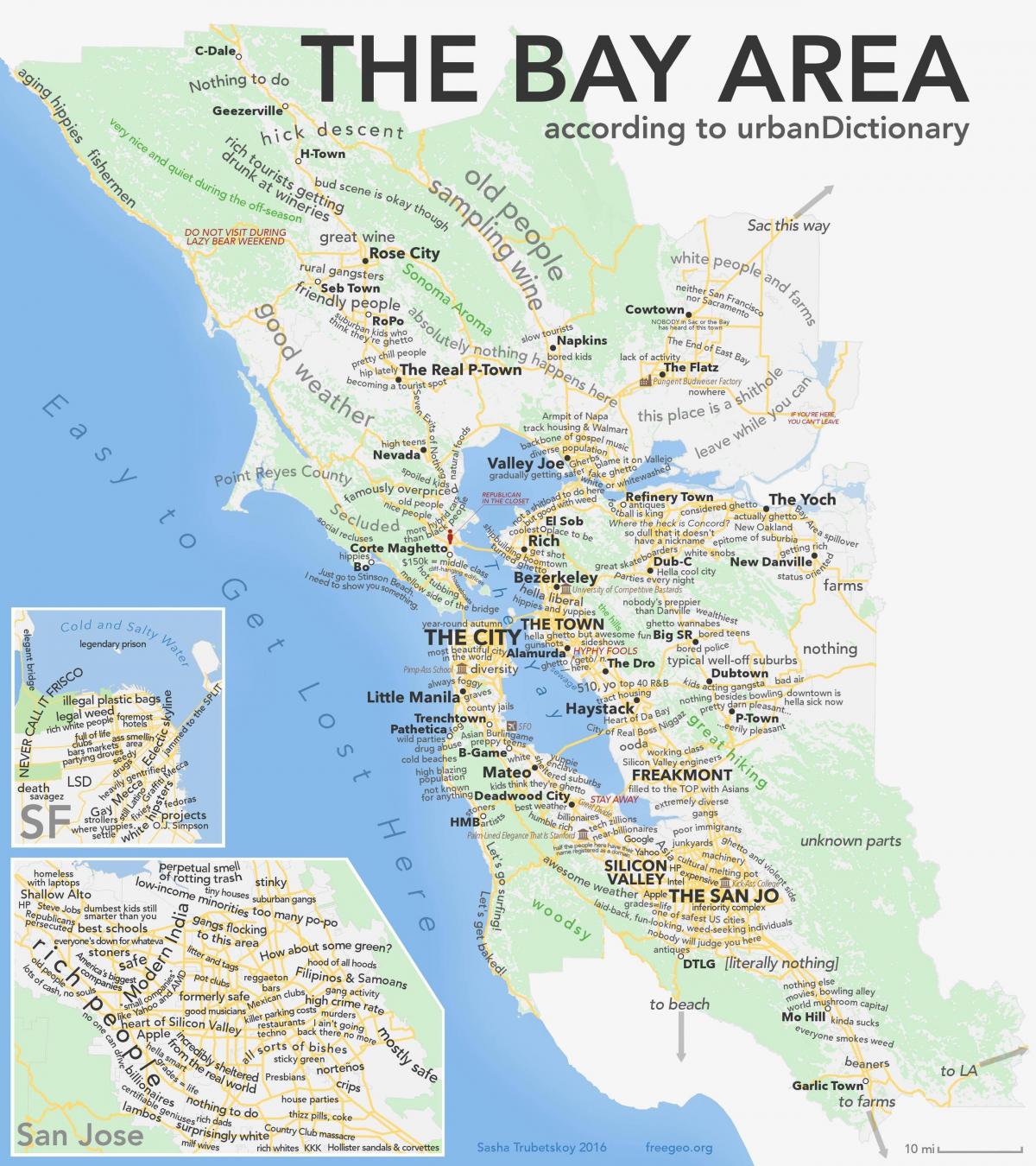 San Francisco bay area térkép kalifornia