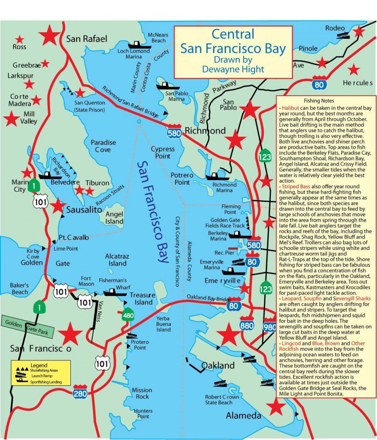Térkép San Francisco bay halászat 