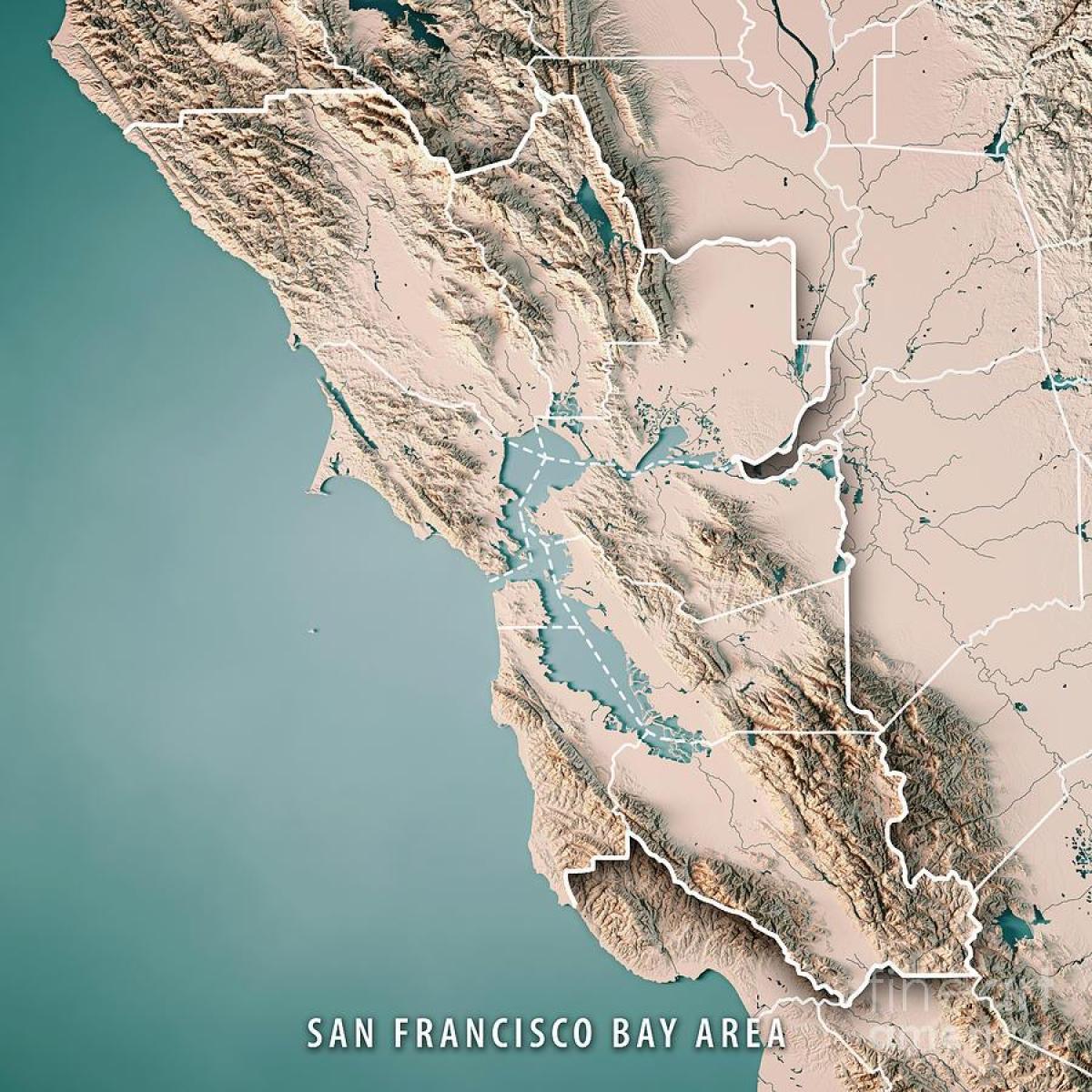 Térkép San Francisco bay topográfiai 