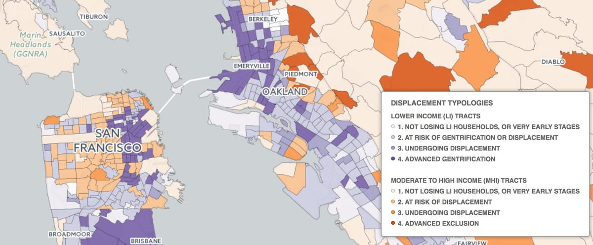 Térkép San Francisco dzsentrifikáció