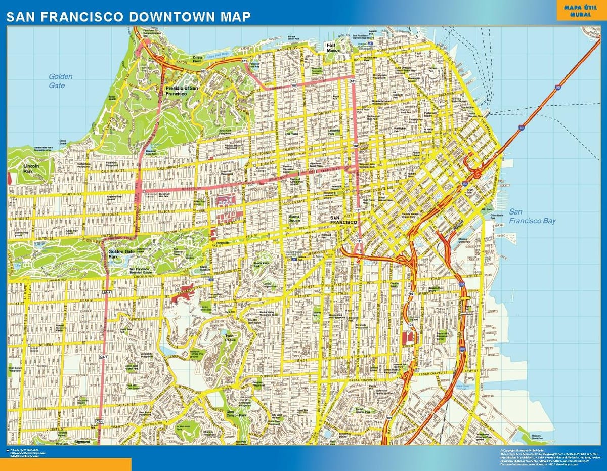 Térkép San Francisco-i fal