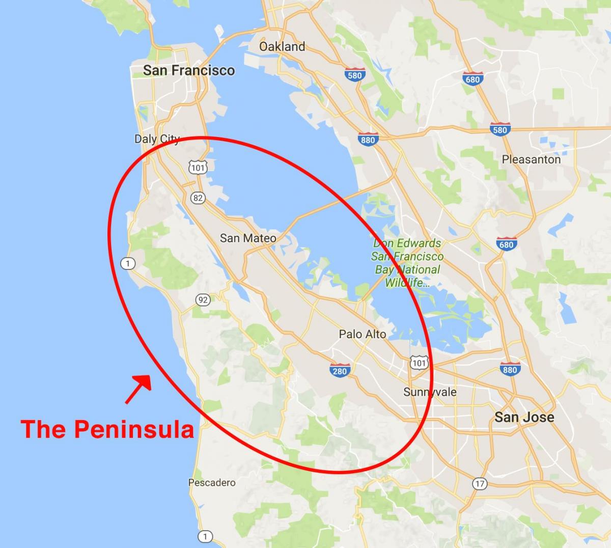 Térkép San Francisco-félsziget 