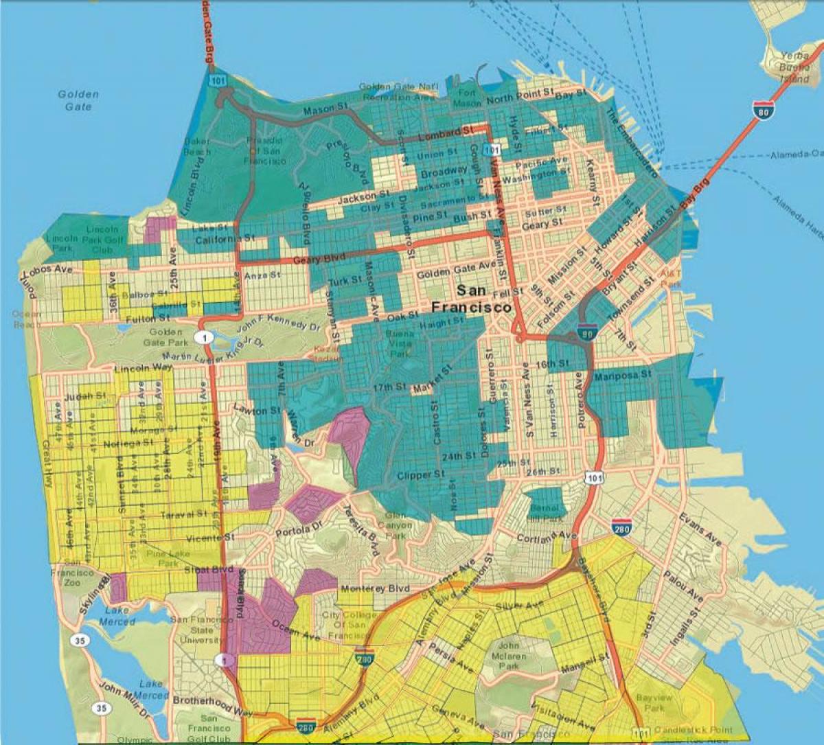 Térkép San Francisco-gis