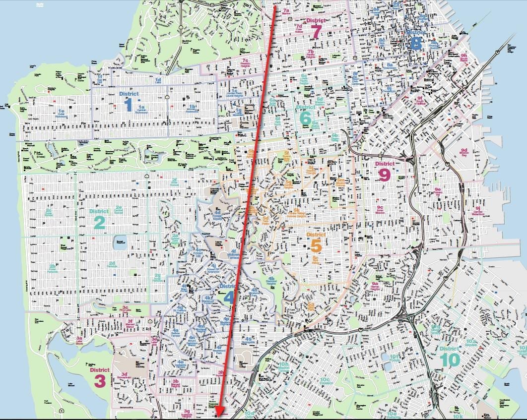 Térkép San Francisco köd