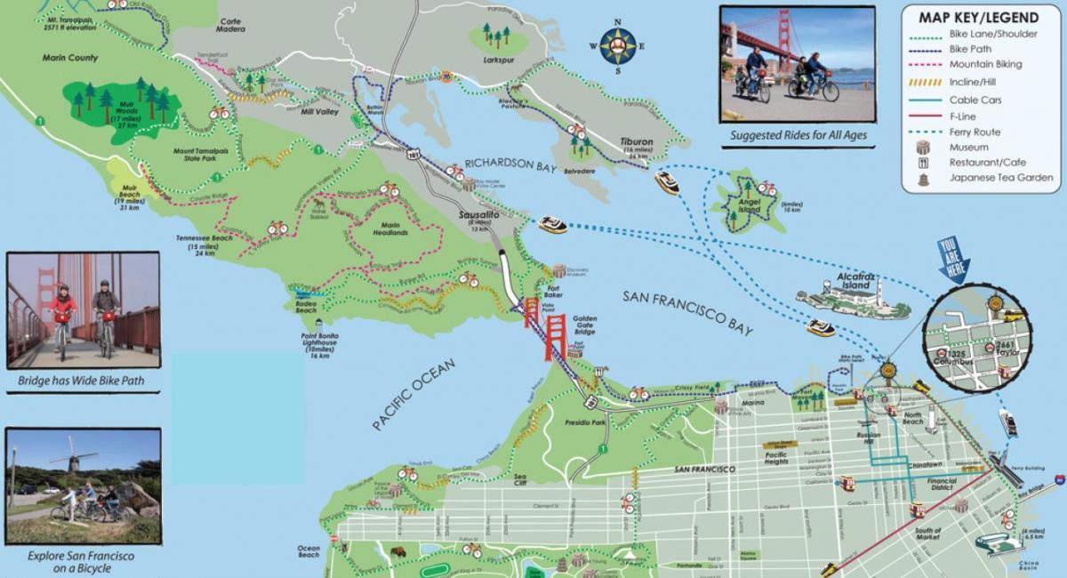 Térkép San Francisco kerékpár túra
