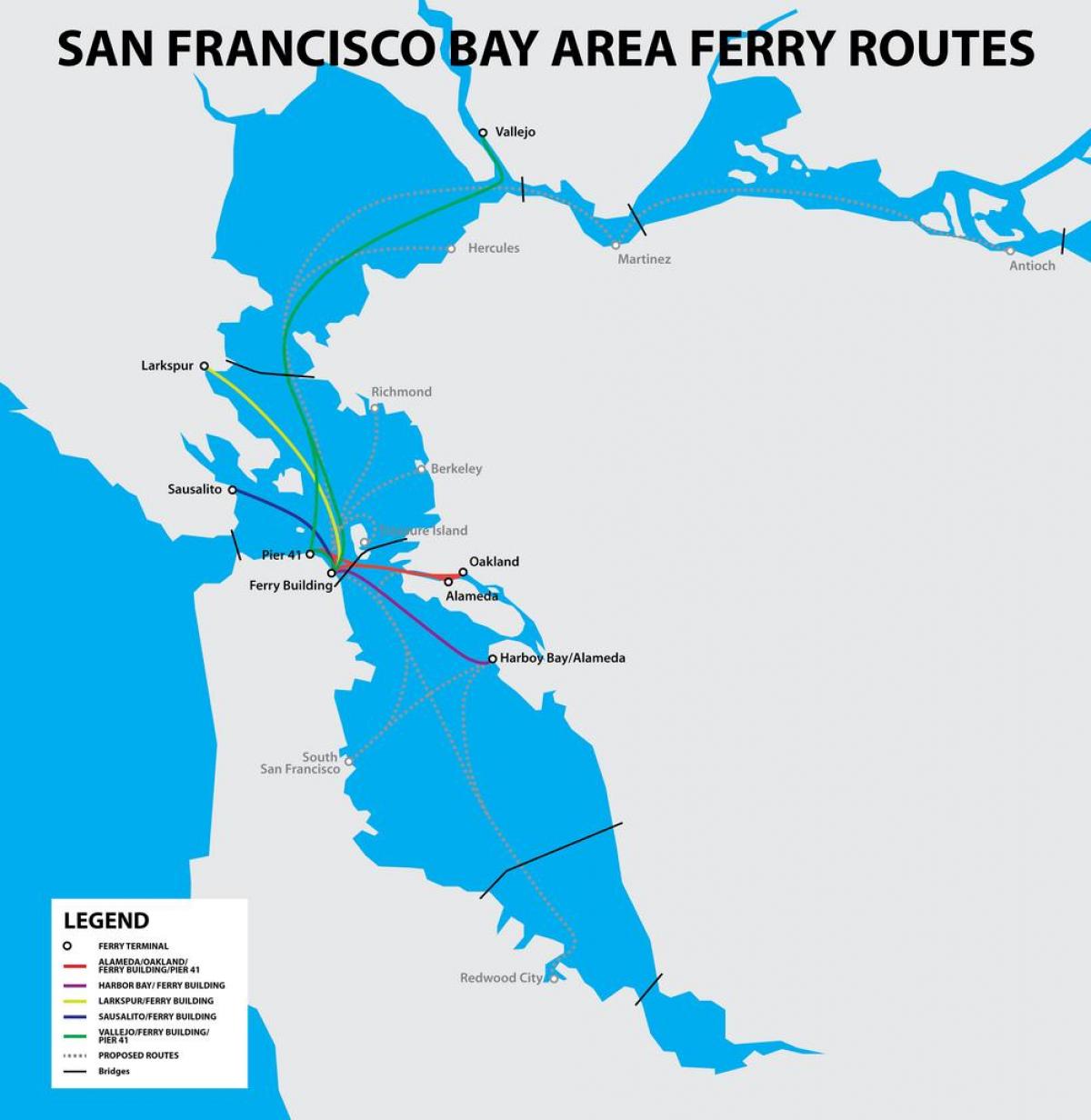 San Francisco bay ferry térkép