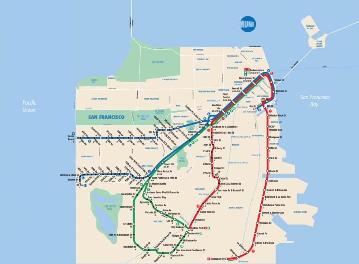 Térkép San Francisco muni app