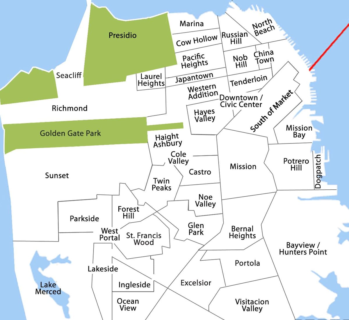 Térkép San Francisco-i régió