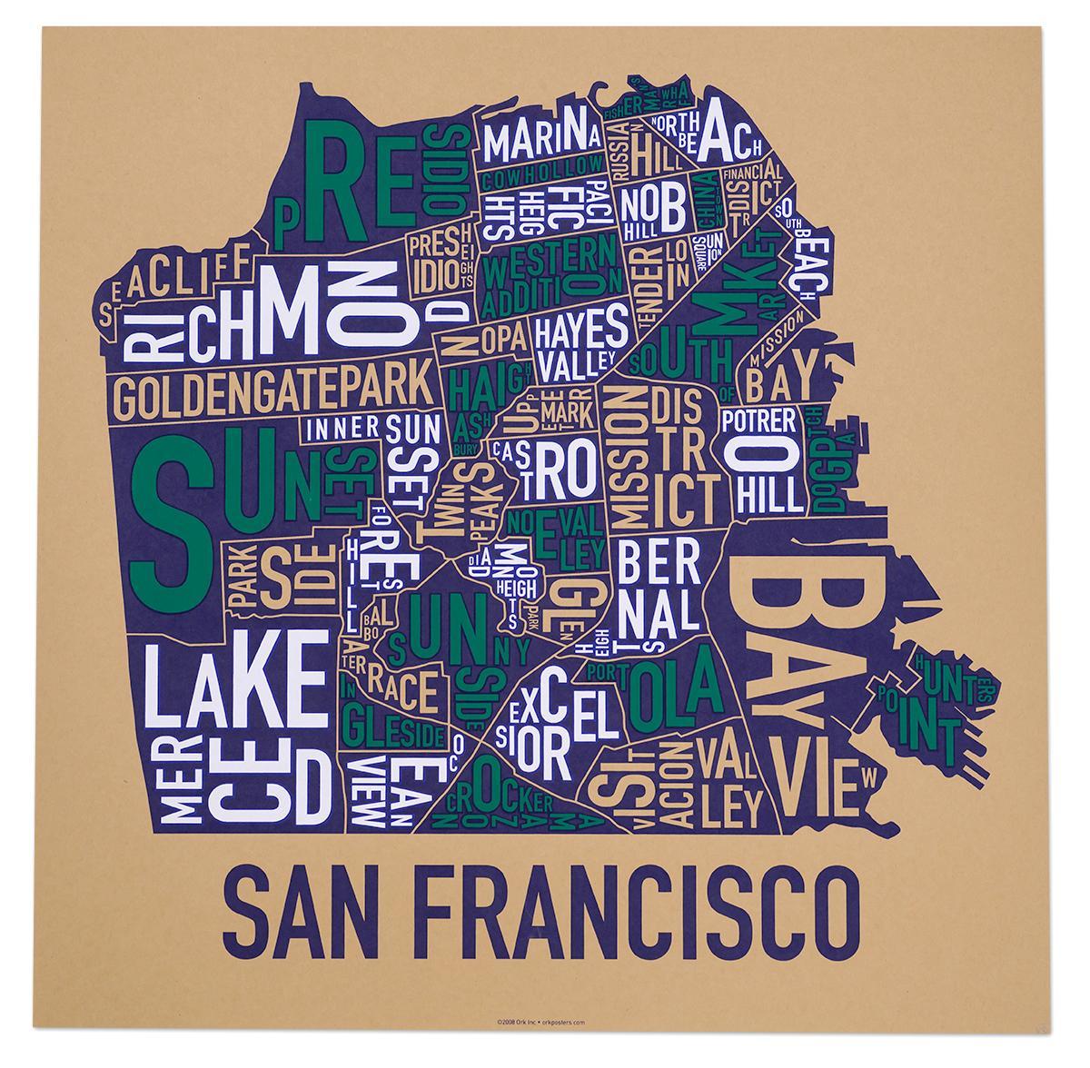San Francisco környéken térkép poszter