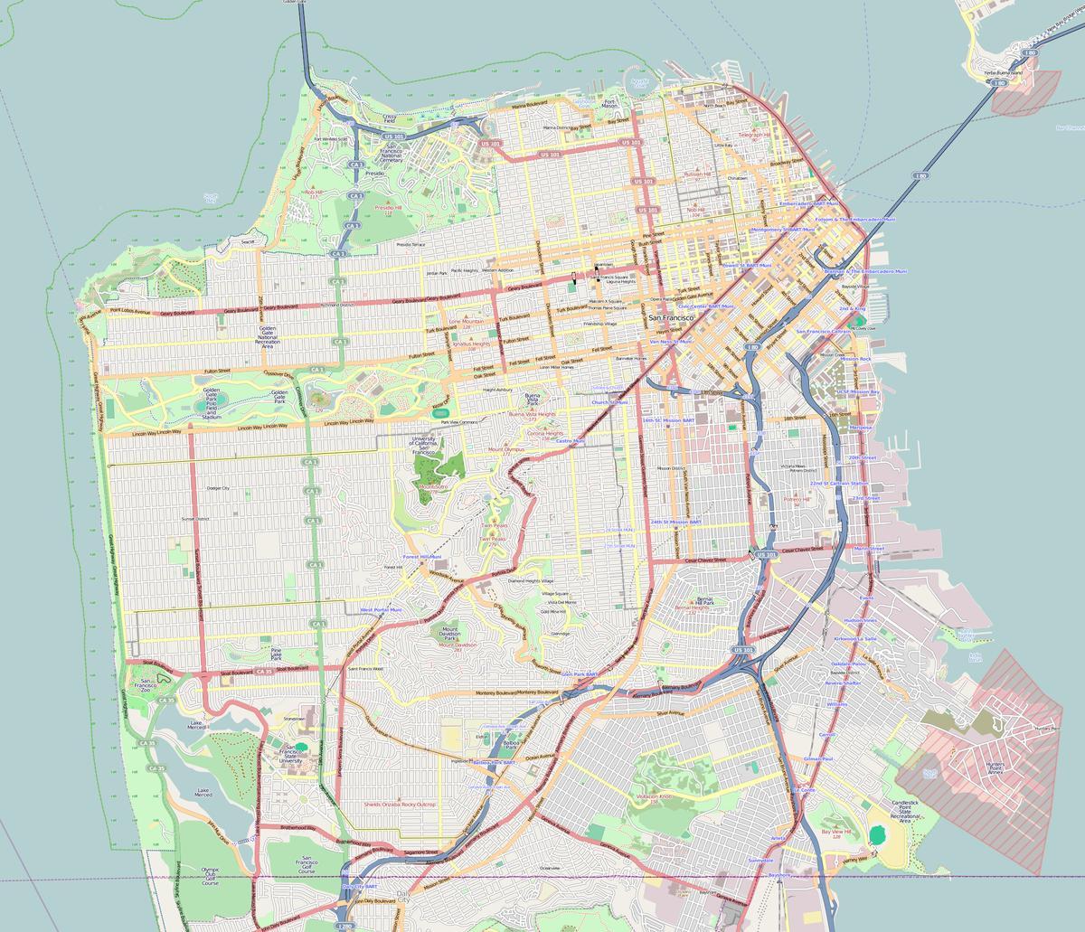 Térkép San Francisco vázlat