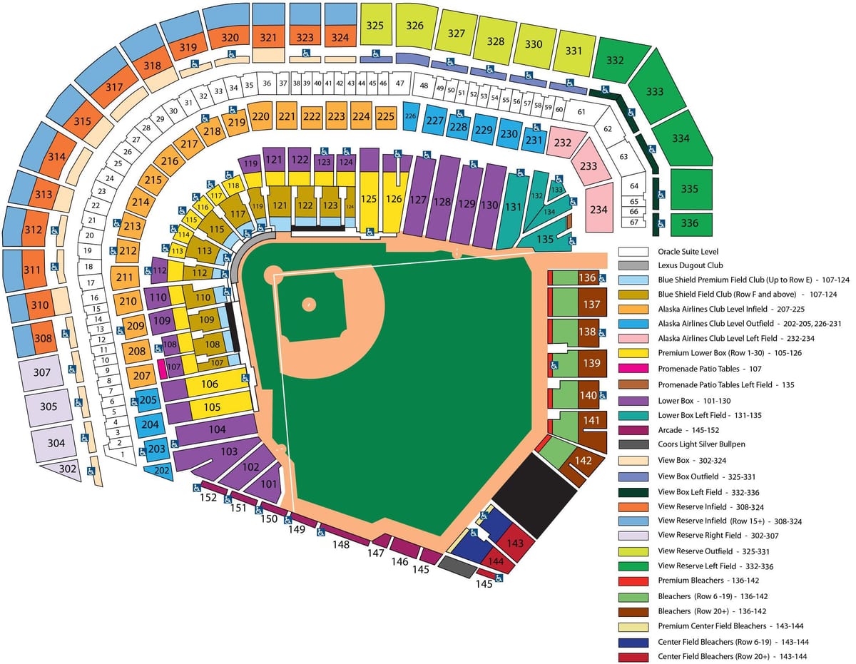 A San Francisco giants ülés térkép