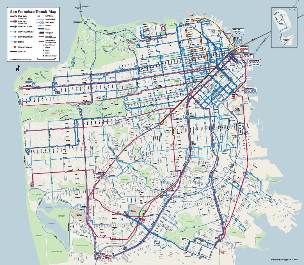 San Francisco busz rendszer térképen