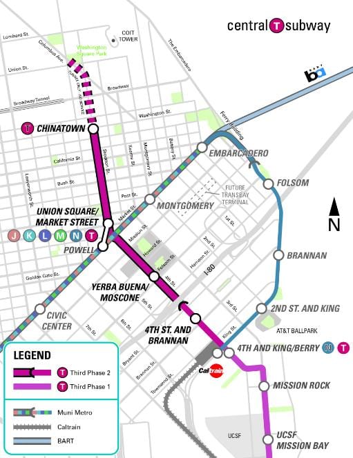 központi metró San Francisco térkép