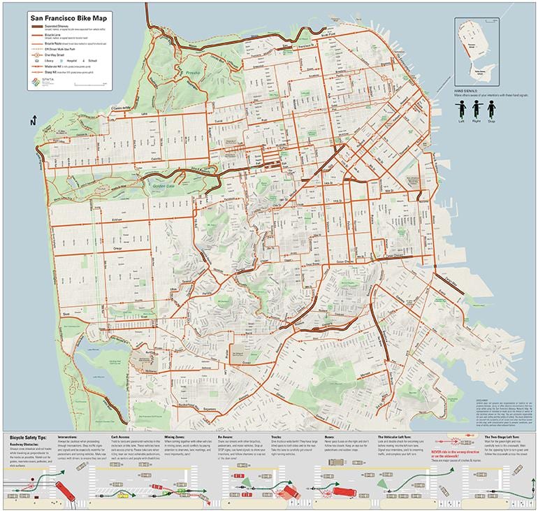 San Francisco kerékpáros térkép